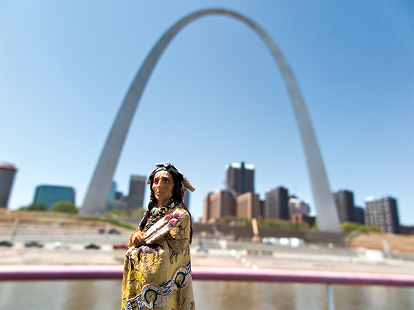 Indian figurine on Mississippi river an
